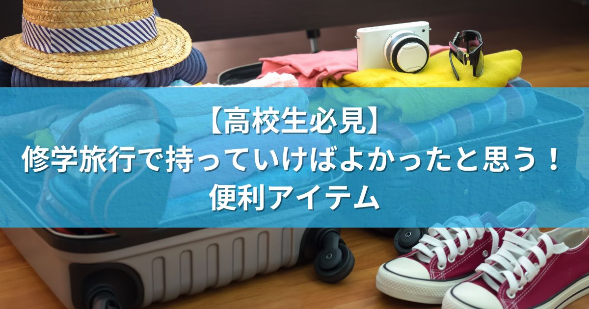 【高校生必見】修学旅行で持っていけばよかったと思う！便利アイテム