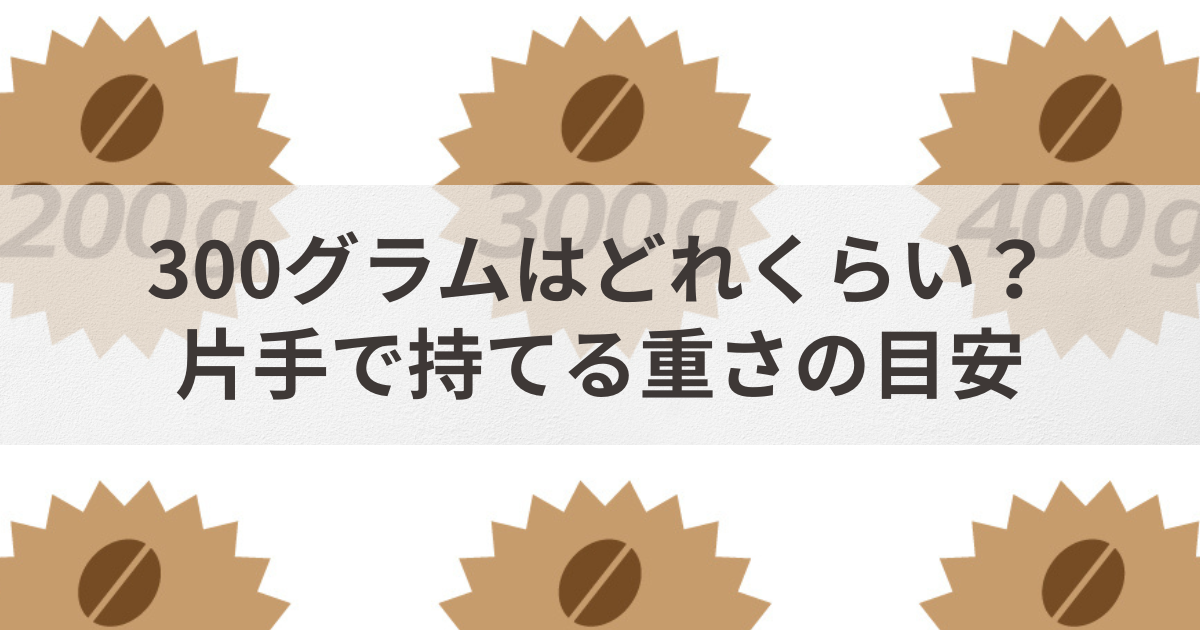 300グラムはどれくらい？片手で持てる重さの目安